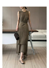 High End Cotton Lightweight Breathable Irregular Skirt