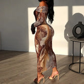 New Retro Fashion One line Trend Elegant Y2K Midi Dresses