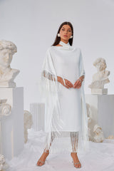 Tassel Hem Halter Casual Midi Dress Flaxmaker