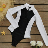 Flaxmaker Long Sleeve Zipper One Piece Surfing Wetsuit Swimsuit