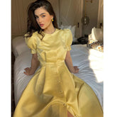 Sweet Puff Sleeve Dress