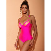 Sling Color Block One Piece Swimsuit and Sarong Flaxmaker