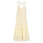 Halter 3D Flower Maxi Dress Flaxmaker