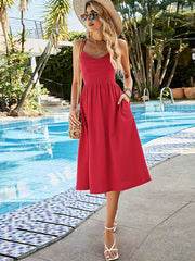 Vacation High Waisted Backless Dress