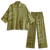 Ethnic Printed Shirt and Pants Set Flaxmaker