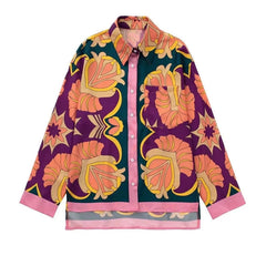 Casual Printed Two Piece Shirt and Pants Sets Flaxmaker