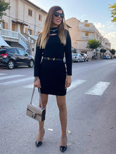 Casual Wrap Solid Color High-Neck Dress