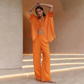 Fashion Casual Solid Color Shirt and Pants