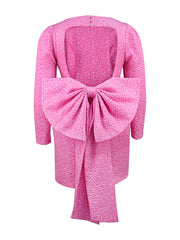 Plus Size Backless Bandage Bowknot Design Dress