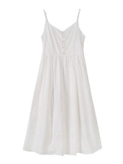 Casual Sleeveless Solid Color V-Neck Dress