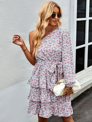 Bohemia A-Line Floral One-Shoulder Dress