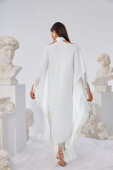 Tassel Hem Halter Casual Midi Dress Flaxmaker