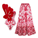 3D Pearl Flower One Shoulder One Piece Swimsuit(Shipped on Jan 10th)