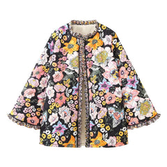 Blossom Printed Ruffle Cotton Coat