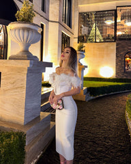 Sexy Bandeau Feathers Dress