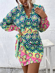 Bohemia Puff Sleeves Floral V-Neck Dress