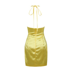 Halter 3D Flower Mini Dress