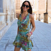 Fashion Printed Top and Skirt Set