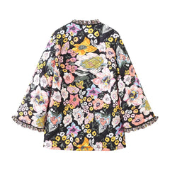 Blossom Printed Ruffle Cotton Coat
