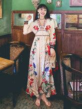 Vacation Loose Floral Patchwork V-Neck Dress