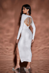 Cutout Tassel Rhinestone Bandage Dress