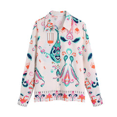 Flaxmaker Fashion Holiday Style Single-breasted Printed Shirt and Bottom