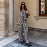 Fashion Plaid Printed Top and Pants Set