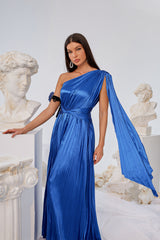 Oblique Shoulder Fold Dress