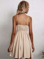 Vacation Sleeveless Bowknot V-Neck Dress