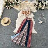 Retro Print Tassel Cami and Pants Two Piece Set Flaxmaker