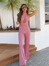 Geometric Print Backless Jumpsuit