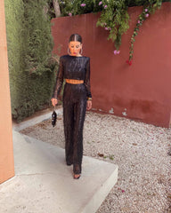 Fashion Sequin Tassel Party Two Piece Set