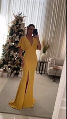 Backless V Neck Maxi Dress