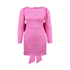 Plus Size Backless Bandage Bowknot Design Dress