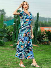 Belted Blue Long Dress