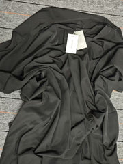 OSHOPLIVE Stylish Loose High-Low Batwing Sleeves Black Midi Dress