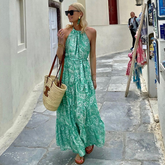 Bohemia Halter Lace Up Maxi Dress