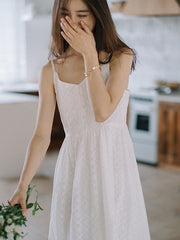 Casual Sleeveless Solid Color V-Neck Dress