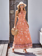 Bohemia Sleeveless A-Line Floral Printed Maxi Dress