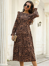 Bohemia Loose Leopard Round-Neck Dress