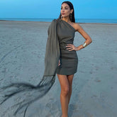 Off Shoulder Tassel Dress