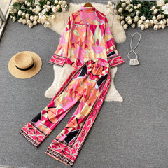 Casual Printed Shirt and Bottom Sets Flaxmaker