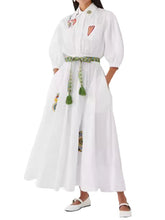 Floral Half Sleeves Polo Collar Elegant Maxi Dresses