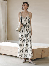 Vacation Loose H-Line Floral Printed V-Neck Dress