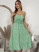 Spaghetti Floral Empire Midi Dress