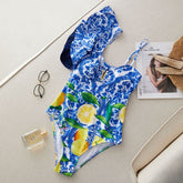 Ruffle Printed One Piece Swimsuit