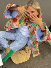 Blossom Printed Ruffle Cotton Coat