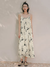 Vacation H-Line Floral Printed U-Neck Dress