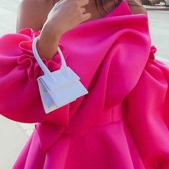 Ruffle Puff sleeve 3D Flower Dress