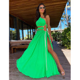 One Shoulder Cut Out Maxi Dress